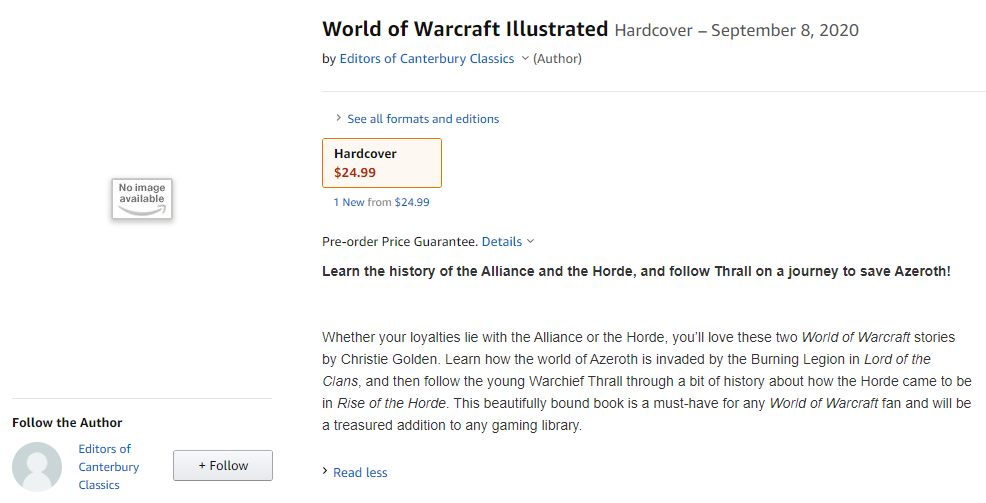 Nuevo libro ilustrado Warcraft